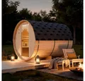 Produktbild: HOME DELUXE Fasssauna Outdoor Fasssauna LAHTI, BxTxH: 189 x 220 x 191.5 cm