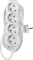 Produktbild: EMOS Steckdosenleiste 4-fach, 5 m Kabel 1,5 mm2, weiß, Steckdosen 45° gedreht, Schuko mit erhöhtem Berührungsschutz, für Innenbereich, P0425R