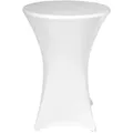 Produktbild: TexDeko Stretch Stehtischhusse für Bistrotisch Ø 60-65 cm Weiß | strapazierfähig verstärkte Fußtaschen bügelfrei waschbar