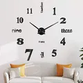 Produktbild: SOLEDI 3D Wanduhr Groß XXL zum Kleben - DIY Mute Modern Uhr Wandtattoo für Wohnzimmer Küche Schlafzimmer Office (60-120cm)
