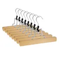 Produktbild: 8 x Hosenbügel Klemmbügel VonBueren | Hosenspanner aus Holz | Kleiderbügel für Hosen | rutschfest | mit drehbarem Haken