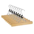Produktbild: 8 x Hosenbügel Klemmbügel | Hosenspanner aus Holz | Kleiderbügel für Hosen | ...
