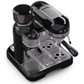 Produktbild: Klarstein Espresso Siebträgermaschine mit Milchaufschäumer, 1,4L Retro Mini-Espressomaschine mit Siebträger, 1550W Kaffeemaschine Klein, 0,5L Milchtank, Thermoblock, Kaffeemaschine für Cappuccino