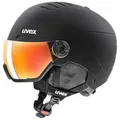 Produktbild: uvex Wanted Visor - robuster, stylischer, optimal belüfteter Skihelm mit beschlagfreiem Visier für Damen und Herren - Black matt - 54-58 cm