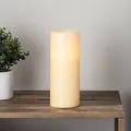 Produktbild: Lights4fun LED Echtwachskerze Klassisch batteriebetrieben 25 cm Timer Batteriebetrieben Deko Wohnzimmer flackernde Flamme Stumpenkerzen Elektrisch mit Timerfunktion