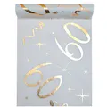 Produktbild: Santex Tischläufer Weiß Gold 60 Geburtstag 30cm x 5m Dekoband Banner Tischläufer