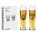 Produktbild: RITZENHOFF 3481008 Weizenbierglas 500 ml - 2er Set - Serie Brauchzeit - Tier Motiv, Gold und Schwarz - Made in Germany