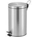 Produktbild: PROREGAL® Mülleimer Runder Tretabfallsammler, Kunststoff-Inneneimer, 3L, Weiß silberfarben 12 l | Ø 24,80 cm x 29,5 cm x 40 cm x 25,5 cm