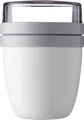 Produktbild: Mepal Lunchbox Lunchpot mini Ellipse, praktischer Müslibecher to go, Nordic White, Polypropylen (PP), PCTG, 300 + 120 ml, geeignet für Tiefkühler, Mikrowelle & Spülmaschine
