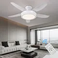 Produktbild: Eurohandisplay Deckenventilator mit LED Beleuchtung mit Fernbedienung Lichtfarbe/Helligkeit einstellbar 6 Geschwindigkeiten, timer 2 Stunden Sommer-, und Wintermodus (4540-1 weiß)