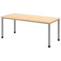 Produktbild: HAMMERBACHER HS19 höhenverstellbarer Schreibtisch ahorn rechteckig, 4-Fuß-Gestell silber 180,0 x 80,0 cm