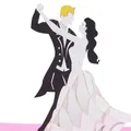 Produktbild: 3D Pop Up Karte „Tanzpaar“ Einladungskarten zum Tanz, Tanzen, Tanzkurs, Tanzball oder zur Hochzeit als Einladung & Hochzeitskarte