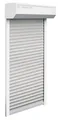 Produktbild: Schellenberg 39070 Vorbaurollladen-Set für Fenster, Rollladensystem Mini, 115 x 140 cm, weiß/grau, Außenrollladen 45° Alu-Vorbaukasten, inkl. Führungsschienen, PVC-Rollladenpanzer
