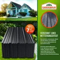 Produktbild: 12 Trapezbleche aus verzinktem Stahl, Anthrazit, 129x46 cm, 0,25 mm stark, vorgebohrt, 7 m²