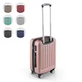 Produktbild: Easy Move ABS Hartschalenkoffer - Ergonomisch & Sicher - Kleiner Trolley Koffer mit 360° Rädern, Zahlen-Schloss - Rollkoffer, Reisekoffer Klein (Rose Gold, 54cm)