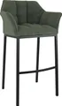 Produktbild: CLP Barhocker Damaso Cordbezug mit Vierfußgestell aus Metall bis 240 kg belastbar,grün schwarz
