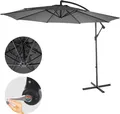 Produktbild: Ampelschirm Terni, Sonnenschirm Sonnenschutz, Ø 3m neigbar, Polyester/Stahl 11kg grau ohne Ständer