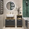 Produktbild: Badezimmermöbel-Set Vicco Karli Anthrazit/Goldkraft Eiche 2 Teile, Model 57970