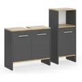 Produktbild: Badezimmermöbel-set Karli, Anthrazit/goldkraft Eiche, 2 Teile, Vicco