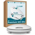 Produktbild: Calmwaters WC-Sitz Erhöht +5cm Griff Absenkautomatik Made in EU Antibakteriell Duroplast 26LP6230