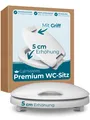 Produktbild: WC-Sitz erhöht +5cm Absenkautomatik Griff Duroplast Antibakteriell Made in EU