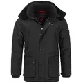 Produktbild: Höhenhorn Winterjacke Mangard Herren Winter Jacke für Männer Gefüttert Winterjacke Parker abnehmbare Gefütterte Kapuze, weicher Teddyfleece Kragen schwarz XXL