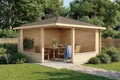 Produktbild: Alpholz 5-Eck Gartenlaube Maik-40 aus naturbelassenem Holz 400 x 400 cm mit 40 mm Wandstärke