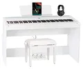 Produktbild: Steinmayer P-60 WM Stagepiano Home Set (88 Tasten und passendem Unterbau, Hammermechanik, Anschlagdynamik, 128-fach polyphon, 14 Sounds, inkl. Pianobank, Kopfhörer, Notenhalter, & Noten) Weiß