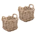 Produktbild: LebensWohnArt Dekokorb 2er Set Rattankorb BAKUL eckig Grey ca. 20cm