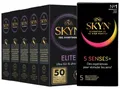 Produktbild: SKYN Elite Latexfreie Kondome dünn 50 Stk + FREE SKYN 5 Senses genoppt 5 Stk