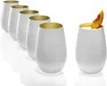 Produktbild: Stölzle Glas Stölzle Lausitz Elements Becher Weiß/Gold 6er Set, Glas