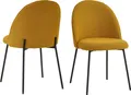 Produktbild: SIT Möbel Stuhl im 2er-Set | Bezug Bouclé Stoff senf-gold | 4-Fuß-Gestell Metall schwarz | B 49 x T 47,5 x H 84 cm | 02412-23 | Serie SIT&CHAIRS