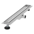 Produktbild: LuxeBath Duschrinne 60 cm 2in1, befliesbar, extra flach, Edelstahl, Silber, Doppelseitige Bodenablauf, Komplettset Bodenbefestigung, Duschablauf, Siphon mit Geruchsstop, Haarsieb, Ablaufrinne Dusche