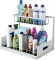 Produktbild: Spülschrank Organizer schmal ausziehbar Küche Metall 2 Etagen unter Waschbecken Regal Küchen Organizer Gewürzregale Organizer für Badezimmer weiß