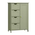 Produktbild: Badezimmerschrank, schmaler Badschrank, Beistellschrank, Kommode, mit 4 Schub...