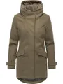 Produktbild: Ragwear Damen lange Winterjacke in Wollmantel Optik Trenchcoat mit Kapuze gefütterter Parka Petuja Felt YOUMODO Mocca Gr. S