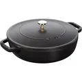 Produktbild: Staub Braisers Bräter mit Chistera Drop-Structure 24 cm, rund, Schwarz, Gusseisen