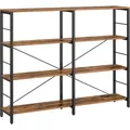 Produktbild: VASAGLE 4-Etagen-Regal, Regalsystem, Hochregal, 30 x 120 x 109,4 cm, Industriestil, Raumteiler, Wohnzimmer, Büro, Küche, rustikales Braun und Tintenschwarz LLS131K01