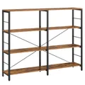 Produktbild: VASAGLE Bücherregal, Standregal mit 4 Ebenen, 30 x 120 x 109,4 cm, Industrie-Design, für Wohnzimmer, Arbeitszimmer, Balkon, Küche, vintagebraun-tintenschwarz LLS131K01