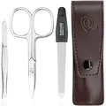Produktbild: marQus Nagelschere und Pinzetten Set 3 teilig - mit Feile aus Solingen, das praktische Nagelpflegeset für alle Fälle und Taschen, Reise Maniküre Nageletui
