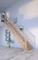 Produktbild: Holztreppe Lindos (Eiche) in gerader Ausführung-100 cm-Holz-Edelstahl Gelände...