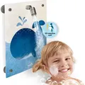 Produktbild: FREDIS Kinder-Dusche Motiv 'Wal' | Spielerische Wasserabenteuer für Kinder | Montage ohne Bohren | Motiv-Platte mit Duschkopf, Schlauch & 2 Strahl...