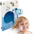 Produktbild: FREDIS Kinder-Dusche Motiv 'Wal' | Spielerische Wasserabenteuer für Kinder | Montage ohne Bohren | Motiv-Platte mit Duschkopf, Schlauch & 2 Strahlarten **