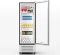 Produktbild: Klarstein GrandCooler 306L Getränkekühlschrank - Doppelverglaste Tür, Aluminium-Tür, LED-Beleuchtung, Mechanischer Thermostat, 0 °C bis 10 °C, 4 Räder,