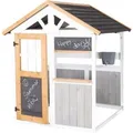 Produktbild: roba Outdoor Spielhaus aus Holz für Kinder ab 18 Monaten mit Verkaufstheke und Wasserhahn Erweiterbar