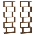 Produktbild: VASAGLE Bücherregal, 2er Set, Regal mit 6 Ebenen, Standregal, Büroregal, freistehend, Dekoregal, zur Präsentation, modern, für Wohnzimmer, Schlafzimmer, Büro, vintagebraun LSS036X01