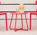 Produktbild: Homestyle4u 2485, Beistelltisch Gartentisch Rot Metall Tisch Ablage Indoor Outdoor