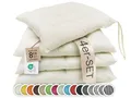Produktbild: ZOLLNER 4er Set Sitzkissen in 40x40cm - gemütliche Stuhlkissen mit Bindebänder - waschbar bis 30°C - in Creme - Oeko Tex® Zertifiziert