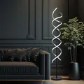 Produktbild: Stehleuchte Stehlampe Beistellleuchte dimmbar CCT schwarz Spiralform LED H 150cm