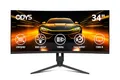 Produktbild: ODYS XP34 PRO-X Curved Gaming Monitor – 34 Zoll (86 cm) UWQHD (3440x1440), 180 Hz (DP), 1ms Reaktionszeit (MPRT),125% sRGB, HDR10, FreeSync/G-Sync komp., 1500R, Pip/PBP, 2X HDMI 2.1, 2X DisplayPort